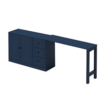89.7" Multifunctional Sideboard with Extendable Table Storage Cabinet