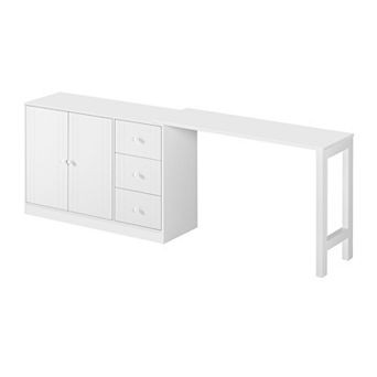 89.7" Multifunctional Sideboard with Extendable Table Storage Cabinet