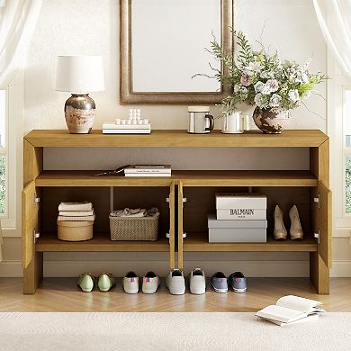 60" Sideboard with 4 Door Large Capacity Storage Entryway Console Table
