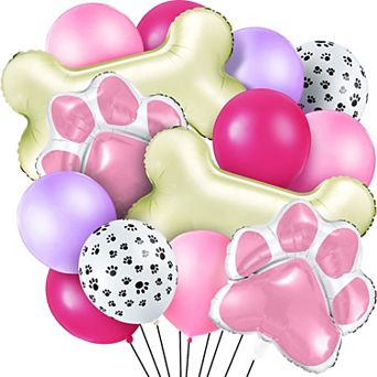 Dog Balloon Decoration Kit Bone Shaped & Printed Balloons 46 pc for Pet Birthday Celebrations