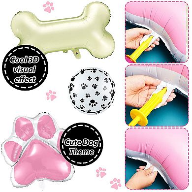 Dog Balloon Decoration Kit Bone Shaped & Printed Balloons 46 Piece for Pet Birthday Celebrations