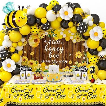 Bee-Themed Birthday Party Supplies, Balloon Arch Kit 133 pc for Baby Showers, Gender Reveals & Decor