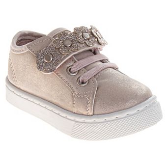 Laura Ashley Girls' Casual Lightweight Comfortable Sneakers with Flower Accents