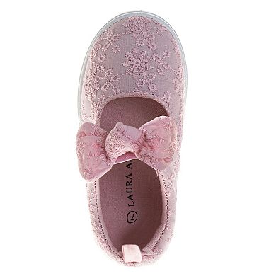Laura Ashley MJ Style Girls' Bow Accent Sneakers
