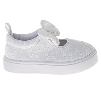 Laura Ashley MJ Style Kids Slip-On Bow Accent Sneakers