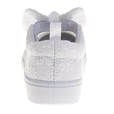 Laura Ashley MJ Style Kids Slip-On Bow Accent Sneakers