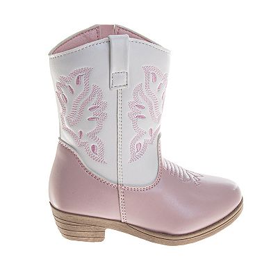 Laura Ashley Kids Embroidered Detail Pull-On Western Boots