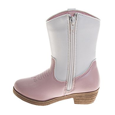 Laura Ashley Kids Embroidered Detail Pull-On Western Boots