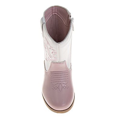 Laura Ashley Kids Embroidered Detail Pull-On Western Boots