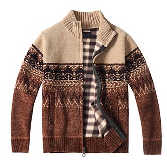 Gioberti Boy's Knitted Chenille Cardigan Sweater with Flannel Lining