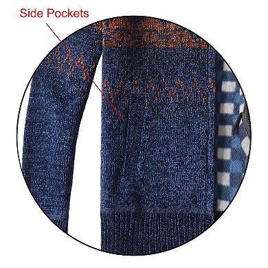 Gioberti Kid's Knitted Chenille Cardigan Sweater with Flannel Lining