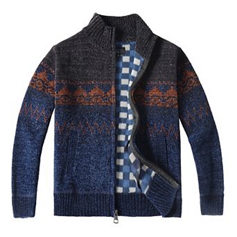 Gioberti Kid's Knitted Chenille Cardigan Sweater with Flannel Lining