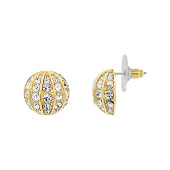 Emberly Gold-Tone Glass Simulated Stone Round Stud Earrings