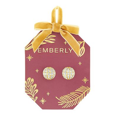 Emberly Gold-Tone Glass Simulated Stone Round Stud Earrings