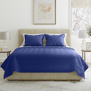 Lavish Home Diamond Embossed Microfiber King Quilt & Shams Set