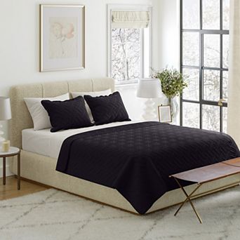 Lavish Home Diamond Embossed Microfiber King Quilt & Shams Set