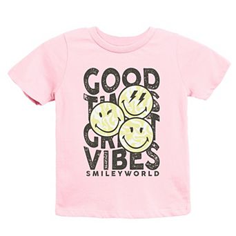 SmileyWorld Good Times Great Vibes - Youth Short Sleeve Graphic T-Shirt