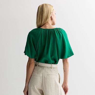 Women's Nine West Balloon Sleeve Pop Over Top