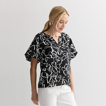 Women's Nine West Balloon Sleeve Pop Over Top