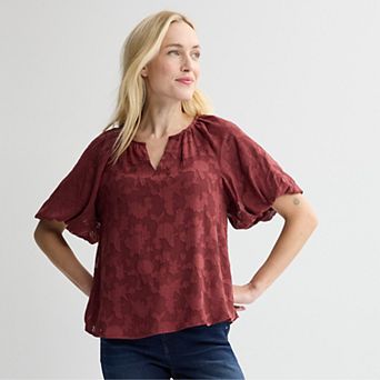 Women's Nine West Balloon Sleeve Pop Over Top