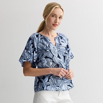Women's Nine West Balloon Sleeve Pop Over Top