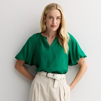 Women's Nine West Balloon Sleeve Pop Over Top