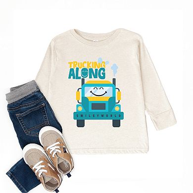 SmileyWorld Trucking Along - Toddler Long Sleeve Graphic Tee