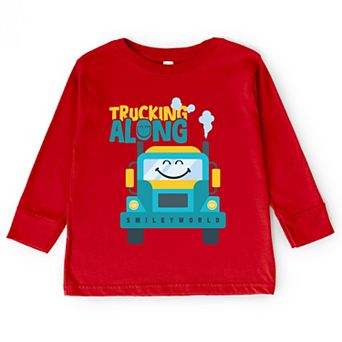SmileyWorld Trucking Along - Toddler Long Sleeve Graphic Tee