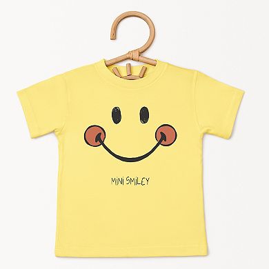 Mini Smiley Smile Outline - Toddler Short Sleeve Graphic T-Shirt