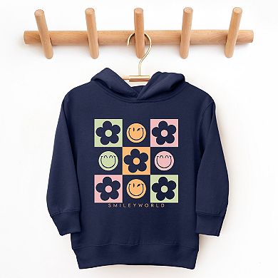 SmileyWorld Checkered Floral Smile - Toddler Hoodie