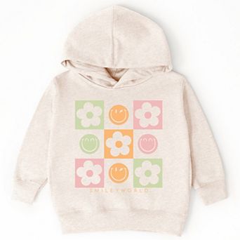 SmileyWorld Checkered Floral Smile - Toddler Hoodie