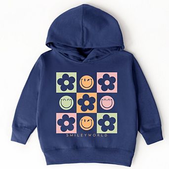 SmileyWorld Checkered Floral Smile - Toddler Hoodie