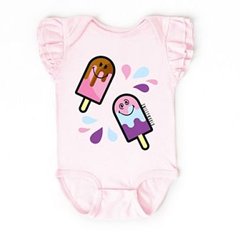 SmileyWorld Popsicles - Baby Flutter Sleeve Bodysuit