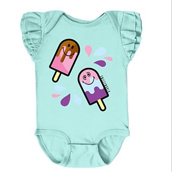 SmileyWorld Popsicles - Baby Flutter Sleeve Bodysuit