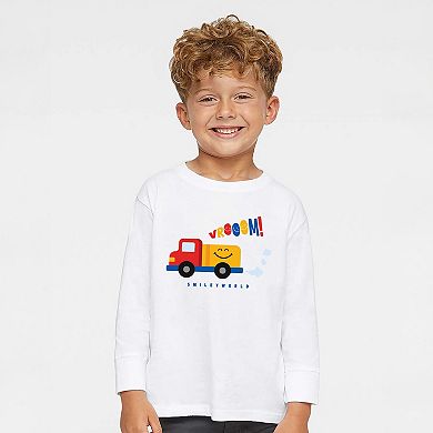 SmileyWorld Vrooom Truck - Toddler Long Sleeve Graphic Tee