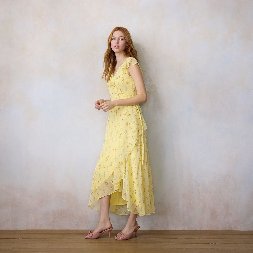knee length dresses for ladies Chateau White Ruffle Maxi Dress - XL Size - Women's Dresses