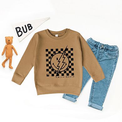 SmileyWorld Checkered Lightning Distressed - Toddler Graphic Sweatshirt