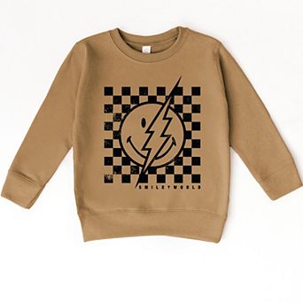 SmileyWorld Checkered Lightning Distressed - Toddler Graphic Sweatshirt