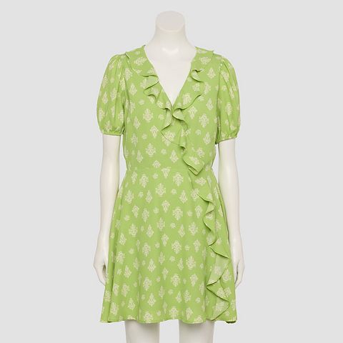 Женские платья LC Lauren Conrad Women's LC Lauren Conrad Cascade Ruffle Balloon Sleeve Mini Dress