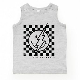 SmileyWorld Checkered Lightning Distressed - Toddler Graphic Tank