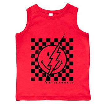 SmileyWorld Checkered Lightning Distressed - Toddler Graphic Tank