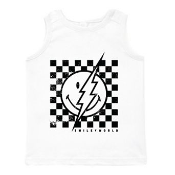 SmileyWorld Checkered Lightning Distressed - Toddler Graphic Tank