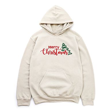 Merry Christmas Glitter Tree - Womens Hoodie