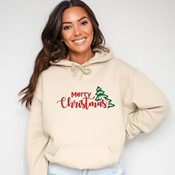 Merry Christmas Glitter Tree - Womens Hoodie