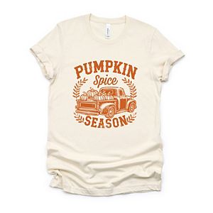 MISS POPULAR Women's Fall Printed Short Sleeve T-Shirts – Fun Football & Pumpkin Spice Designs, Sizes S-2XL