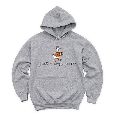 Just A Cozy Goose Plaid - Women's Graphic Hoodie
