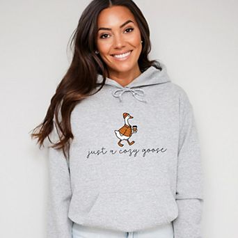 Just A Cozy Goose Plaid - Women's Graphic Hoodie