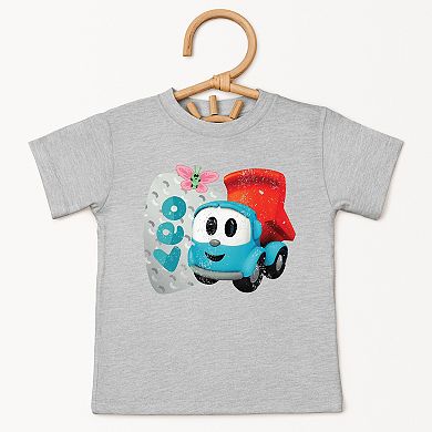 Leo the Truck Leo Name Distressed - Toddler Short Sleeve Graphic T-Shirt