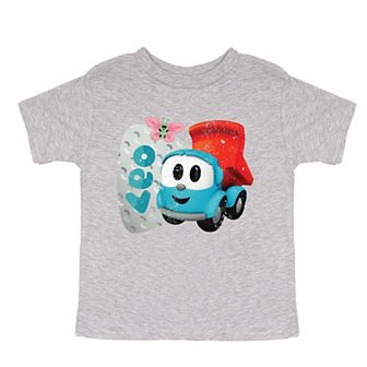 Leo the Truck Leo Name Distressed - Toddler Short Sleeve Graphic T-Shirt