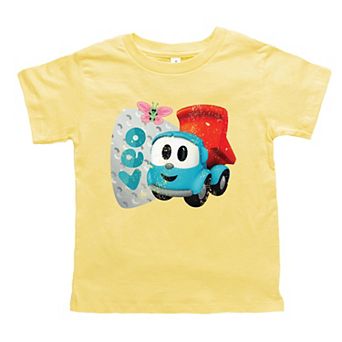 Leo the Truck Leo Name Distressed - Toddler Short Sleeve Graphic T-Shirt
